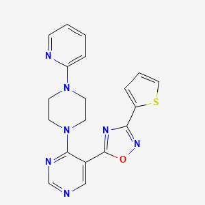 5-(4-(4-(Pyridin-2-yl)piperazin-1-yl)pyrimidin-5-yl)-3-(thiophen-2-yl)-1,2,4-oxadiazole