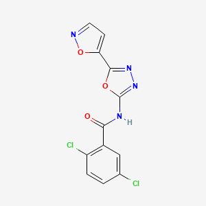 molecular formula C12H6Cl2N4O3 B2994147 2,5-dichloro-N-(5-(isoxazol-5-yl)-1,3,4-oxadiazol-2-yl)benzamide CAS No. 946281-38-5