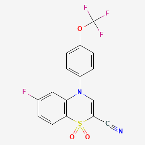 6-fluoro-4-[4-(trifluoromethoxy)phenyl]-4H-1,4-benzothiazine-2-carbonitrile 1,1-dioxide