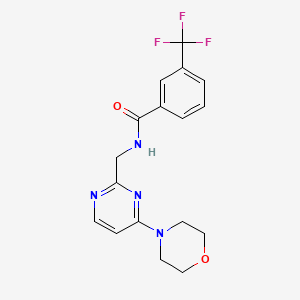 molecular formula C17H17F3N4O2 B2994151 N-((4-吗啉嘧啶-2-基)甲基)-3-(三氟甲基)苯甲酰胺 CAS No. 1796992-91-0