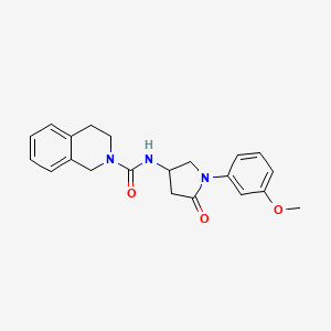 molecular formula C21H23N3O3 B2994152 N-(1-(3-methoxyphenyl)-5-oxopyrrolidin-3-yl)-3,4-dihydroisoquinoline-2(1H)-carboxamide CAS No. 894014-16-5