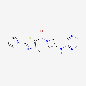 (4-methyl-2-(1H-pyrrol-1-yl)thiazol-5-yl)(3-(pyrazin-2-ylamino)azetidin-1-yl)methanone