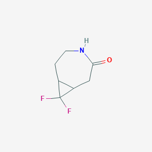 molecular formula C7H9F2NO B2994159 8,8-Difluoro-4-azabicyclo[5.1.0]octan-3-one CAS No. 2309466-52-0