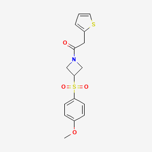 1-(3-((4-Methoxyphenyl)sulfonyl)azetidin-1-yl)-2-(thiophen-2-yl)ethanone