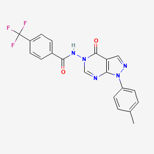 molecular formula C20H14F3N5O2 B2994180 N-(4-oxo-1-(p-tolyl)-1H-pyrazolo[3,4-d]pyrimidin-5(4H)-yl)-4-(trifluoromethyl)benzamide CAS No. 899966-70-2