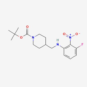 molecular formula C17H24FN3O4 B2994191 叔丁基4-[(3-氟-2-硝基苯胺)甲基]哌啶-1-甲酸酯 CAS No. 1233958-42-3