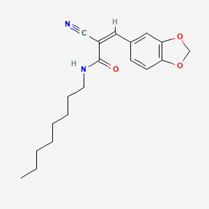 molecular formula C19H24N2O3 B2994192 (Z)-3-(1,3-Benzodioxol-5-yl)-2-cyano-N-octylprop-2-enamide CAS No. 473403-75-7