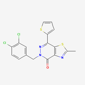 molecular formula C17H11Cl2N3OS2 B2994198 5-(3,4-二氯苄基)-2-甲基-7-(噻吩-2-基)噻唑并[4,5-d]哒嗪-4(5H)-酮 CAS No. 942004-87-7