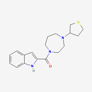 molecular formula C18H23N3OS B2994200 (1H-吲哚-2-基)(4-(四氢噻吩-3-基)-1,4-二氮杂辛-1-基)甲酮 CAS No. 2310152-11-3