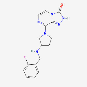 molecular formula C16H17FN6O B2994206 8-{3-[(2-氟苄基)氨基]吡咯烷-1-基}[1,2,4]三唑并[4,3-a]嘧啶-3(2H)-酮 CAS No. 1326888-72-5