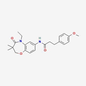 molecular formula C23H28N2O4 B2994207 N-(5-ethyl-3,3-dimethyl-4-oxo-2,3,4,5-tetrahydrobenzo[b][1,4]oxazepin-7-yl)-3-(4-methoxyphenyl)propanamide CAS No. 921543-71-7