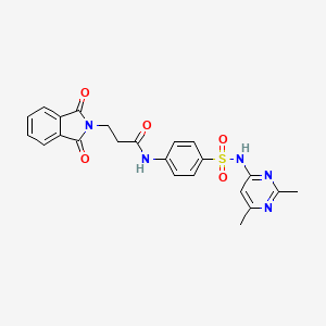 molecular formula C23H21N5O5S B2994209 N-[4-[(2,6-二甲基嘧啶-4-基)磺酰胺基]苯基]-3-(1,3-二氧代异吲哚-2-基)丙酰胺 CAS No. 316128-75-3