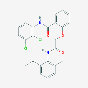 molecular formula C24H22Cl2N2O3 B299421 N-(2,3-dichlorophenyl)-2-[2-(2-ethyl-6-methylanilino)-2-oxoethoxy]benzamide 