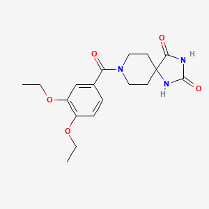 molecular formula C18H23N3O5 B2994210 8-(3,4-Diethoxybenzoyl)-1,3,8-triazaspiro[4.5]decane-2,4-dione CAS No. 1021126-34-0