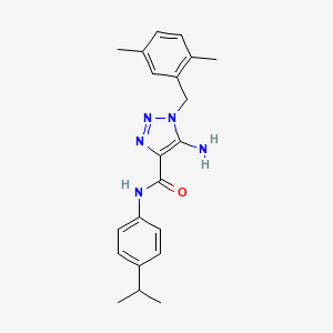 5-amino-1-[(2,5-dimethylphenyl)methyl]-N-(4-propan-2-ylphenyl)triazole-4-carboxamide