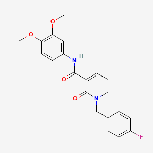 molecular formula C21H19FN2O4 B2994214 N-(3,4-dimethoxyphenyl)-1-(4-fluorobenzyl)-2-oxo-1,2-dihydropyridine-3-carboxamide CAS No. 1005298-10-1