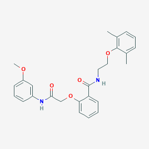 molecular formula C26H28N2O5 B299422 N-[2-(2,6-dimethylphenoxy)ethyl]-2-[2-(3-methoxyanilino)-2-oxoethoxy]benzamide 
