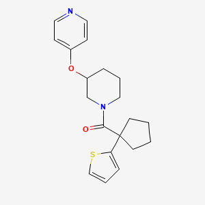 molecular formula C20H24N2O2S B2994220 (3-(吡啶-4-基氧基)哌啶-1-基)(1-(噻吩-2-基)环戊基)甲酮 CAS No. 2034573-76-5