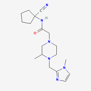 molecular formula C18H28N6O B2994221 N-(1-cyanocyclopentyl)-2-{3-methyl-4-[(1-methyl-1H-imidazol-2-yl)methyl]piperazin-1-yl}acetamide CAS No. 1311765-87-3