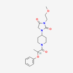 molecular formula C20H27N3O5 B2994222 3-(2-Methoxyethyl)-1-[1-(2-phenoxypropanoyl)piperidin-4-yl]imidazolidine-2,4-dione CAS No. 2034605-29-1