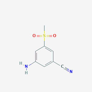 molecular formula C8H8N2O2S B2994226 3-Amino-5-(methylsulfonyl)benzonitrile CAS No. 1262544-23-9