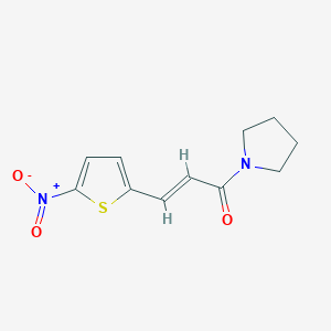 molecular formula C11H12N2O3S B2994230 (E)-3-(5-nitrothiophen-2-yl)-1-pyrrolidin-1-ylprop-2-en-1-one CAS No. 476309-99-6