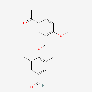 molecular formula C19H20O4 B2994232 4-[(5-Acetyl-2-methoxyphenyl)methoxy]-3,5-dimethylbenzaldehyde CAS No. 735339-38-5