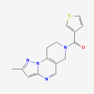 molecular formula C15H14N4OS B2994243 (2-methyl-8,9-dihydropyrazolo[1,5-a]pyrido[3,4-e]pyrimidin-7(6H)-yl)(thiophen-3-yl)methanone CAS No. 1797182-99-0
