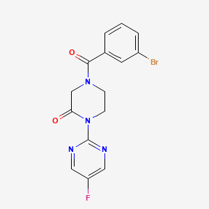4-(3-Bromobenzoyl)-1-(5-fluoropyrimidin-2-yl)piperazin-2-one