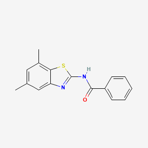 molecular formula C16H14N2OS B2994249 N-(5,7-dimethyl-1,3-benzothiazol-2-yl)benzamide CAS No. 722550-83-6