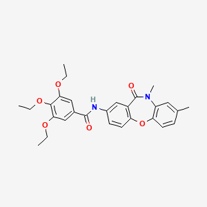 molecular formula C28H30N2O6 B2994254 N-(8,10-dimethyl-11-oxo-10,11-dihydrodibenzo[b,f][1,4]oxazepin-2-yl)-3,4,5-triethoxybenzamide CAS No. 922061-07-2