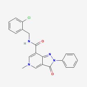 N-(2-chlorobenzyl)-5-methyl-3-oxo-2-phenyl-3,5-dihydro-2H-pyrazolo[4,3-c]pyridine-7-carboxamide