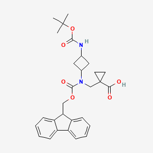 1-[[9H-Fluoren-9-ylmethoxycarbonyl-[3-[(2-methylpropan-2-yl)oxycarbonylamino]cyclobutyl]amino]methyl]cyclopropane-1-carboxylic acid
