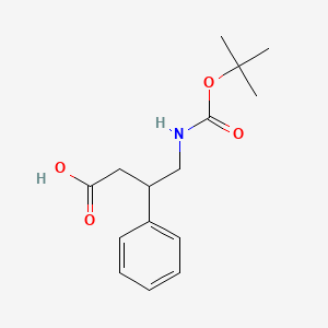 molecular formula C15H21NO4 B2994280 4-((叔丁氧羰基)氨基)-3-苯基丁酸 CAS No. 189014-01-5