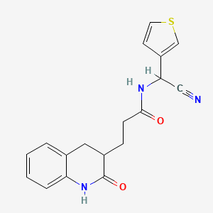molecular formula C18H17N3O2S B2994284 N-[cyano(thiophen-3-yl)methyl]-3-(2-oxo-1,2,3,4-tetrahydroquinolin-3-yl)propanamide CAS No. 1311718-30-5