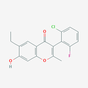 molecular formula C18H14ClFO3 B2994285 3-(2-Chloro-6-fluoro-phenyl)-6-ethyl-7-hydroxy-2-methyl-chromen-4-one CAS No. 433327-78-7