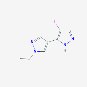 molecular formula C8H9IN4 B2994290 1-Ethyl-4-(4-iodopyrazol-3-yl)pyrazole CAS No. 1354703-75-5