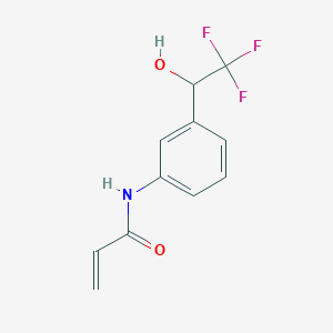 molecular formula C11H10F3NO2 B2994291 N-[3-(2,2,2-Trifluoro-1-hydroxyethyl)phenyl]prop-2-enamide CAS No. 2361657-40-9