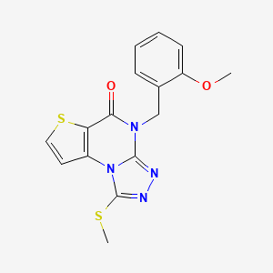 molecular formula C16H14N4O2S2 B2994299 4-(2-methoxybenzyl)-1-(methylthio)thieno[2,3-e][1,2,4]triazolo[4,3-a]pyrimidin-5(4H)-one CAS No. 1223907-34-3