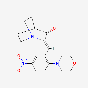 molecular formula C18H21N3O4 B2994300 2-[(2-Morpholino-5-nitrophenyl)methylene]-3-quinuclidinone CAS No. 866149-55-5