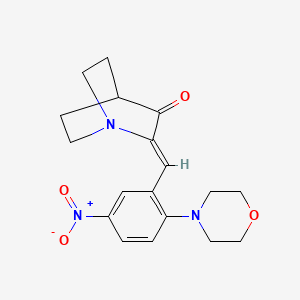 molecular formula C18H21N3O4 B2994300 (2Z)-2-{[2-(morpholin-4-yl)-5-nitrophenyl]methylidene}-1-azabicyclo[2.2.2]octan-3-one CAS No. 866149-55-5