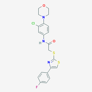 N-[3-chloro-4-(4-morpholinyl)phenyl]-2-{[4-(4-fluorophenyl)-1,3-thiazol-2-yl]sulfanyl}acetamide
