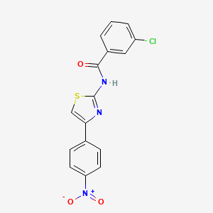 molecular formula C16H10ClN3O3S B2994312 3-chloro-N-[4-(4-nitrophenyl)-1,3-thiazol-2-yl]benzamide CAS No. 325979-13-3