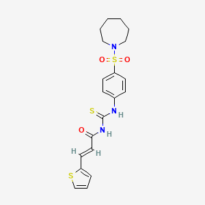 molecular formula C20H23N3O3S3 B2994316 (E)-N-((4-(azepan-1-ylsulfonyl)phenyl)carbamothioyl)-3-(thiophen-2-yl)acrylamide CAS No. 658071-50-2