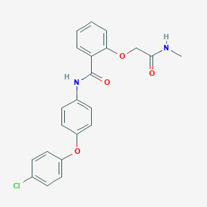 molecular formula C22H19ClN2O4 B299432 N-[4-(4-chlorophenoxy)phenyl]-2-[2-(methylamino)-2-oxoethoxy]benzamide 