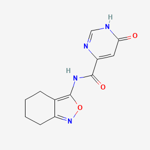 molecular formula C12H12N4O3 B2994322 6-羟基-N-(4,5,6,7-四氢苯并[c]异恶唑-3-基)嘧啶-4-甲酰胺 CAS No. 2034578-34-0