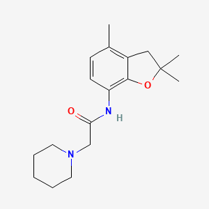 molecular formula C18H26N2O2 B2994323 2-piperidino-N-(2,2,4-trimethyl-2,3-dihydro-1-benzofuran-7-yl)acetamide CAS No. 866042-39-9
