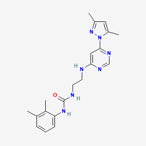 molecular formula C20H25N7O B2994333 1-(2-((6-(3,5-dimethyl-1H-pyrazol-1-yl)pyrimidin-4-yl)amino)ethyl)-3-(2,3-dimethylphenyl)urea CAS No. 1172092-74-8