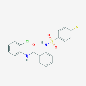 molecular formula C20H17ClN2O3S2 B299435 N-(2-chlorophenyl)-2-({[4-(methylsulfanyl)phenyl]sulfonyl}amino)benzamide 