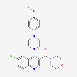 molecular formula C25H27ClN4O3 B2994354 {6-Chloro-4-[4-(4-methoxyphenyl)piperazin-1-yl]quinolin-3-yl}(morpholin-4-yl)methanone CAS No. 1326854-91-4